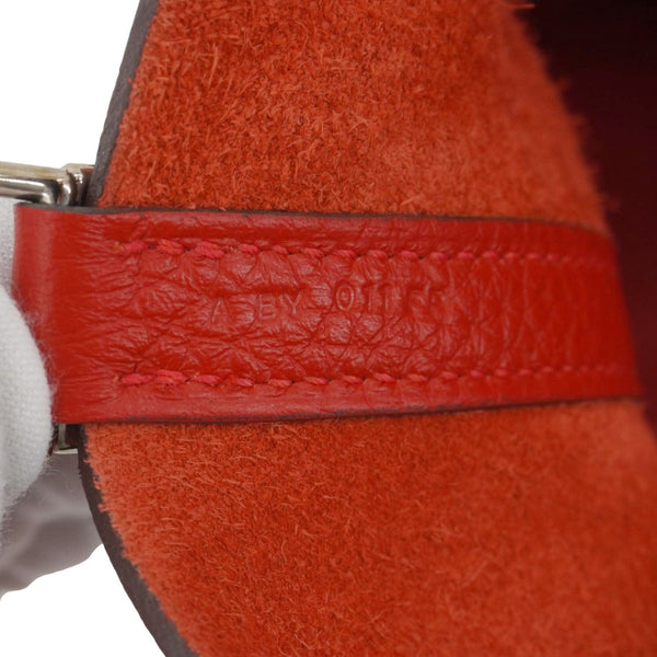 HERMES Picotin Lock 22 MM Taurillon Clemence Leather Hobo Bag Red