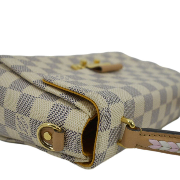 LOUIS VUITTON Croisette Damier Azur Satchel Crossbody Bag White