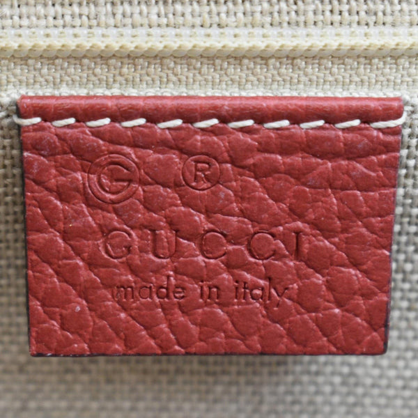 GUCCI Interlocking GG Calfskin Leather Crossbody Bag Red 510303