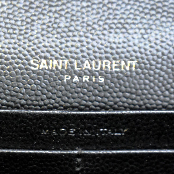 YVES SAINT LAURENT Cassandre Matelasse Chain Wallet Crossbody Bag Black
