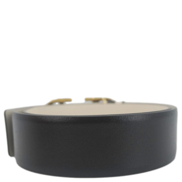 VALENTINO Garavani VLogo Signature Pearls Calfskin Leather Reversible Belt Black