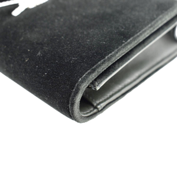 YVES SAINT LAURENT Crystal Kate Medium Tassel Velvet Crossbody Bag Dark Green