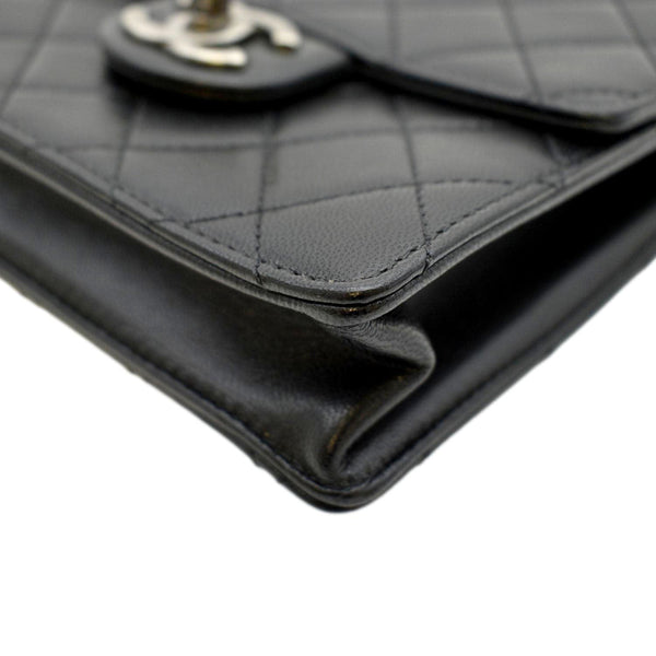 CHANEL Chic Pearls Flap Quilted Calfskin Leather Shoulder Bag Black