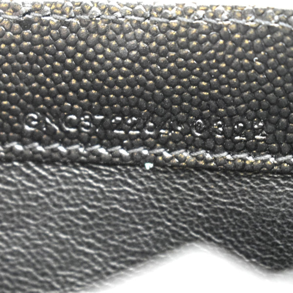 YVES SAINT LAURENT Monogram Grain De Poudre Leather Wallet Black