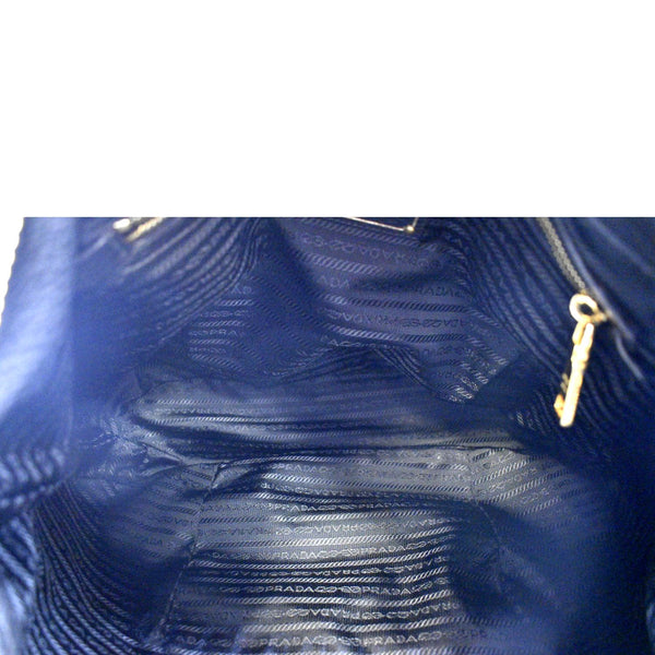 PRADA Vitello Daino Large leather Tote Shoulder Bag Black