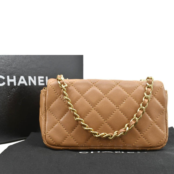 CHANEL Marine Charms Mini Quilted Leather Crossbody Bag Dark Beige