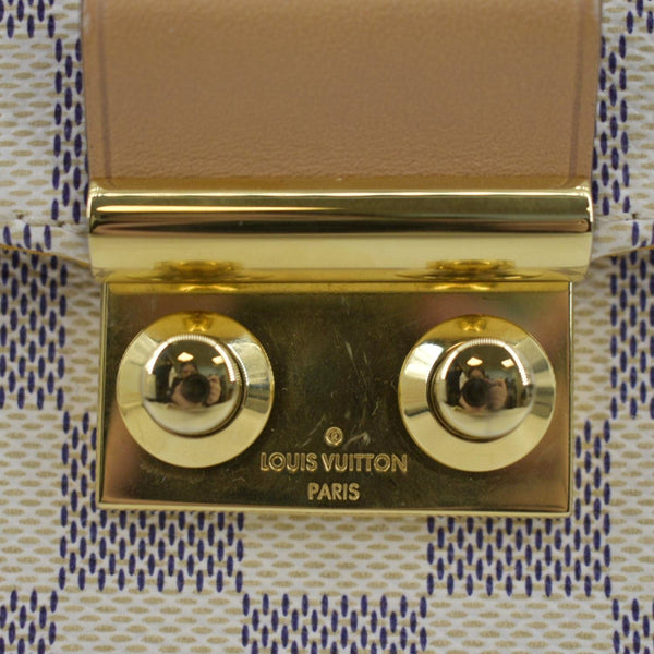 LOUIS VUITTON Croisette Damier Azur Satchel Crossbody Bag White