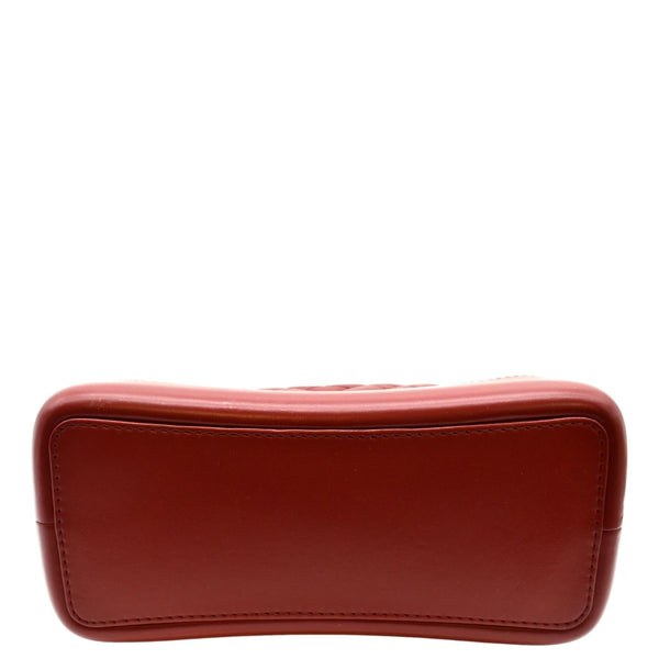 CHANEL Gabrielle Chevron Aged Calfskin Leather Backpack Bag Red