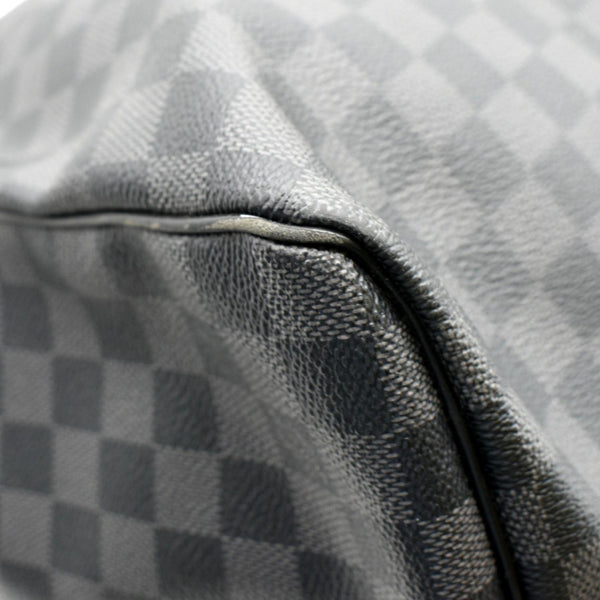 LOUIS VUITTON Keepall 55 Damier Graphite Bandouliere Travel Bag Black