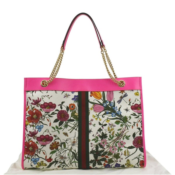 GUCCI Floral Rajah Large Canvas Leather Tote Bag Multicolor 537219