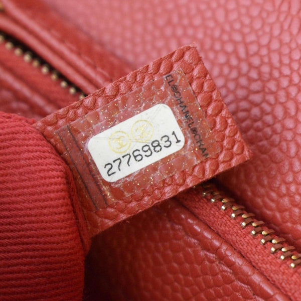 CHANEL Chic Affinity Stitched Small Flap Quilted Caviar Leather Crossbody Bag Red