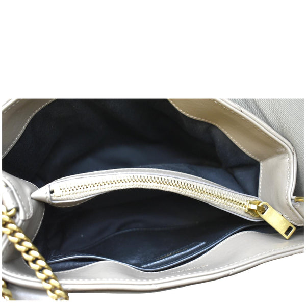 YVES SAINT LAURENT Small Loulou Quilted Leather Crossbody Bag Dark Beige