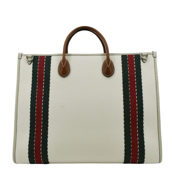 GUCCI GG Interlocking Canvas Web Shoulder Bag White 701733