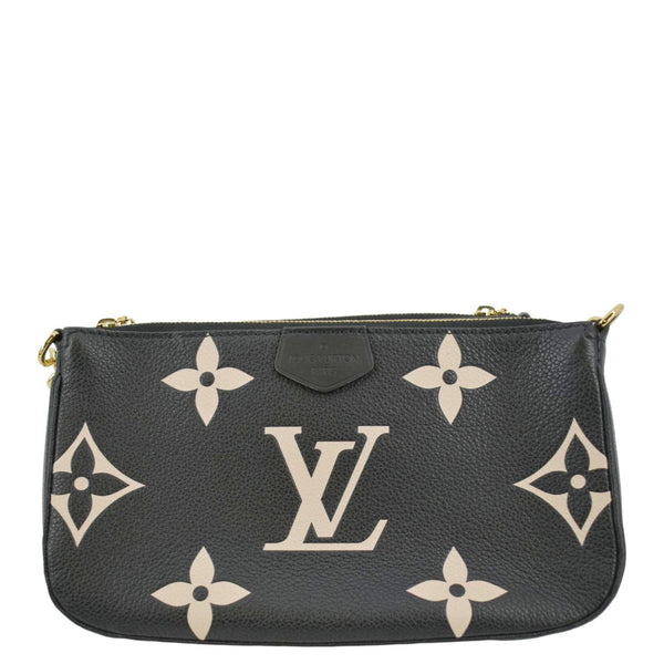 LOUIS VUITTON Multi Pochette Accessoires Bicolor Monogram Empreinte Crossbody Bag Black