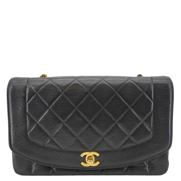 CHANEL Diana Flap Quilted Leather Shoulder Bag Black