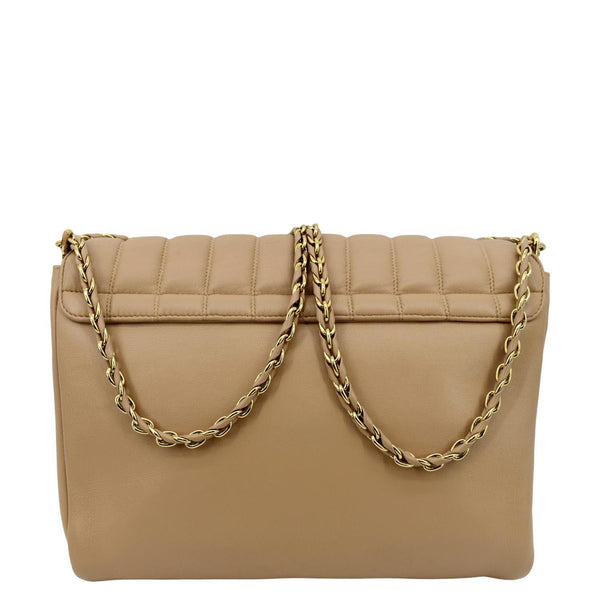 FENDI Claudia Pequin Embossed Leather Crossbody Bag Beige