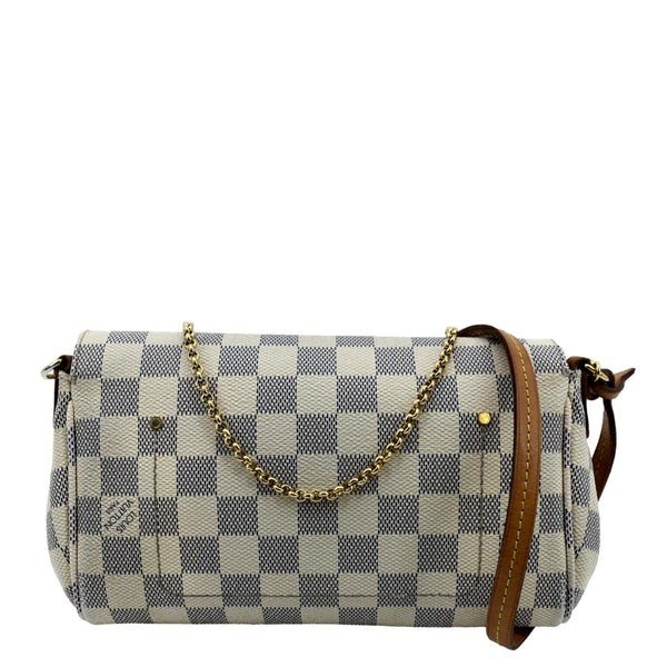 LOUIS VUITTON Favorite MM Damier Azur Crossbody Bag White
