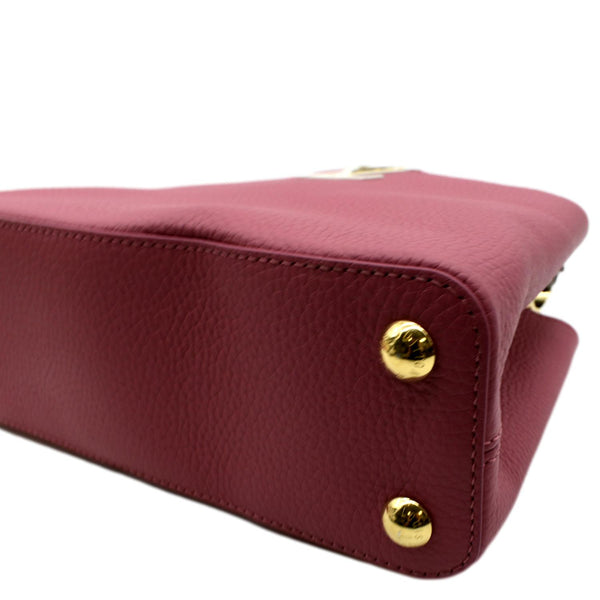 LOUIS VUITTON Capucines BB Leather Satchel Bag Scarlet Red