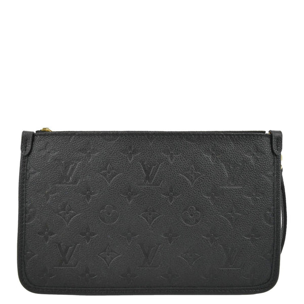 LOUIS VUITTON Neverfull Empreinte Monogram Pochette Wristlet Pouch Black