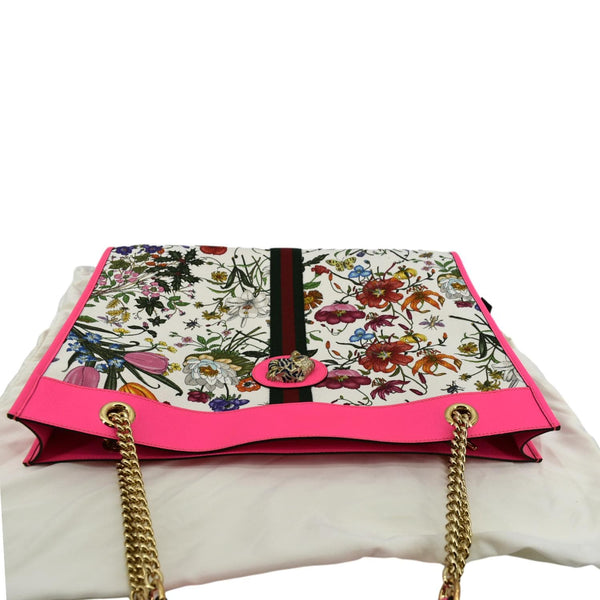 GUCCI Floral Rajah Large Canvas Leather Tote Bag Multicolor 537219