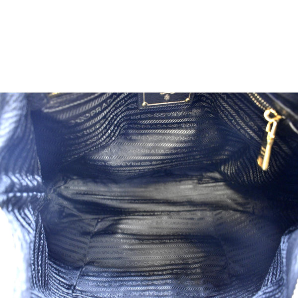 PRADA Vitello Daino Large leather Tote Shoulder Bag Black