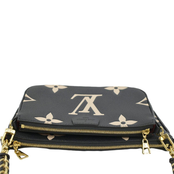 LOUIS VUITTON Multi Pochette Accessoires Bicolor Monogram Empreinte Crossbody Bag Black