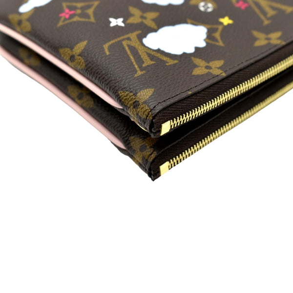 LOUIS VUITTON Vivienne Pochette Monogram Canvas Chain Crossbody Bag Brown