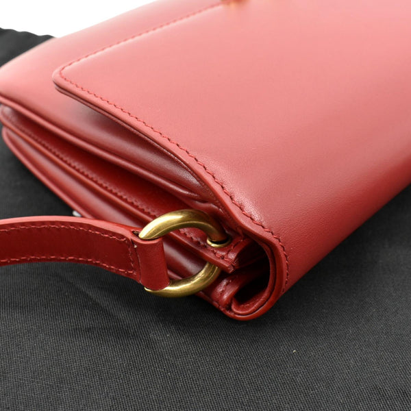 YVES SAINT LAURENT Le Maillon Smooth Leather Shoulder Bag Red