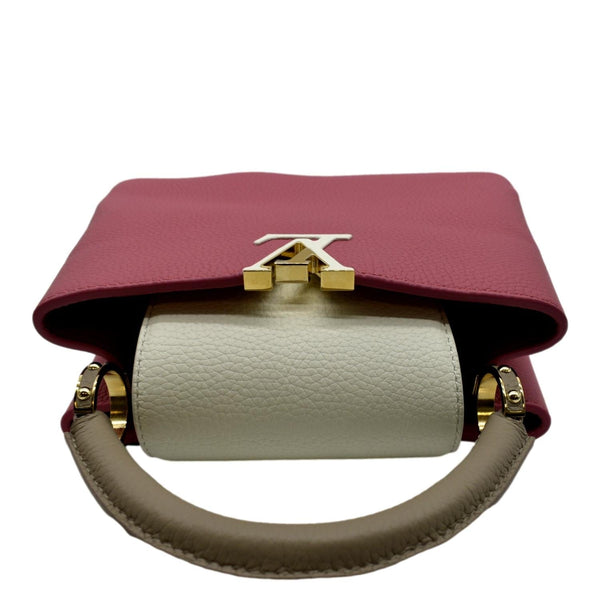 LOUIS VUITTON Capucines BB Leather Satchel Bag Scarlet Red