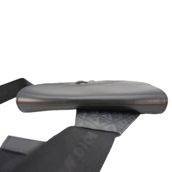 CHRISTIAN DIOR Diamond Canvas Saddle Crossbody Bag Black