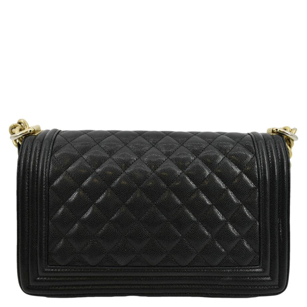 CHANEL Medium Boy Flap Caviar Quilted Leather Shoulder Bag Black