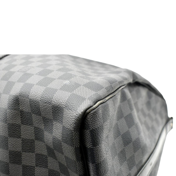 LOUIS VUITTON Keepall 55 Damier Graphite Bandouliere Travel Bag Black
