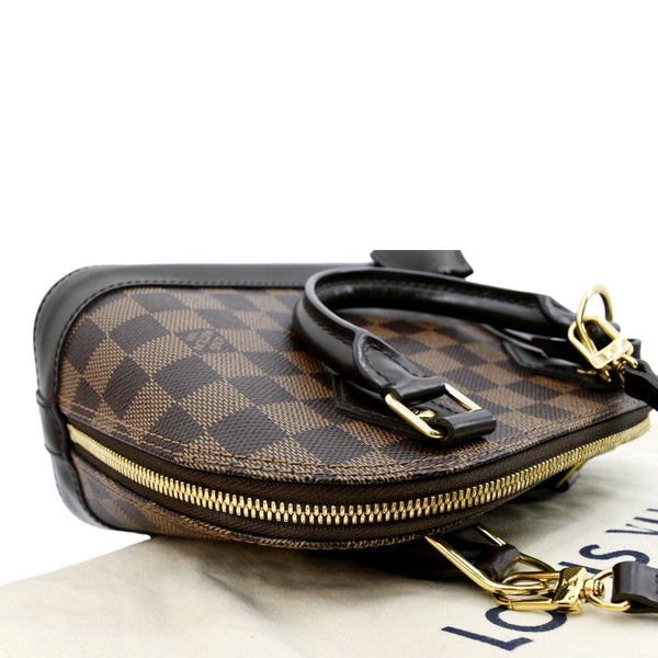 LOUIS VUITTON Alma BB Damier Ebene Satchel Crossbody Bag Brown