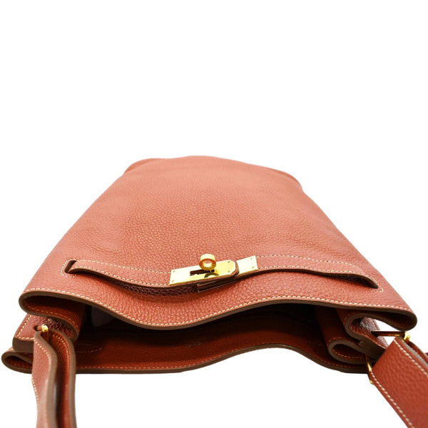 HERMES Togo So Kelly Leather Shoulder Bag Orange