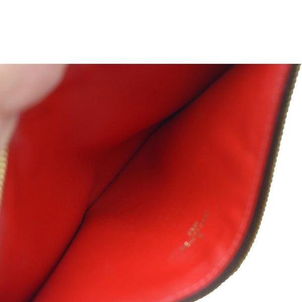 LOUIS VUITTON Felicie Zippered Damier Ebene Insert Pouch Brown