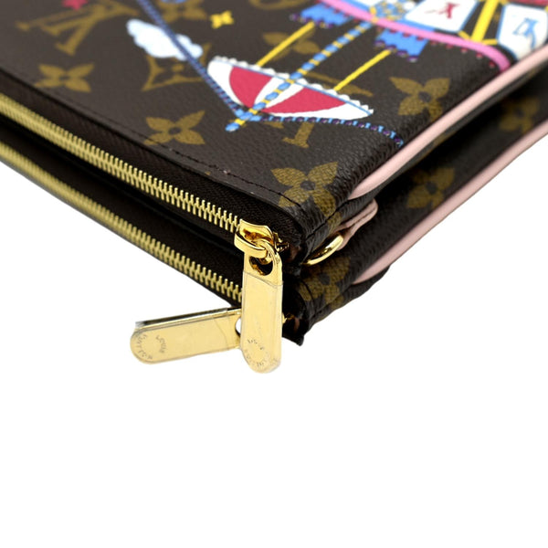 LOUIS VUITTON Vivienne Pochette Monogram Canvas Chain Crossbody Bag Brown