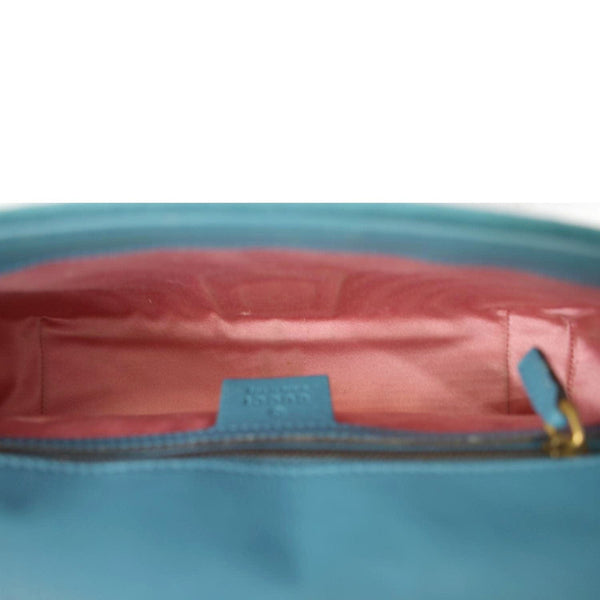 GUCCI GG Marmont Small Velvet Shoulder Bag - Turquoise