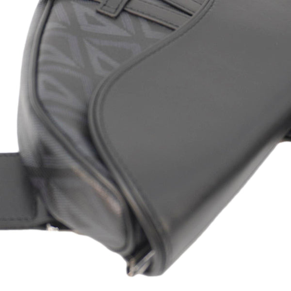 CHRISTIAN DIOR Diamond Canvas Saddle Crossbody Bag Black