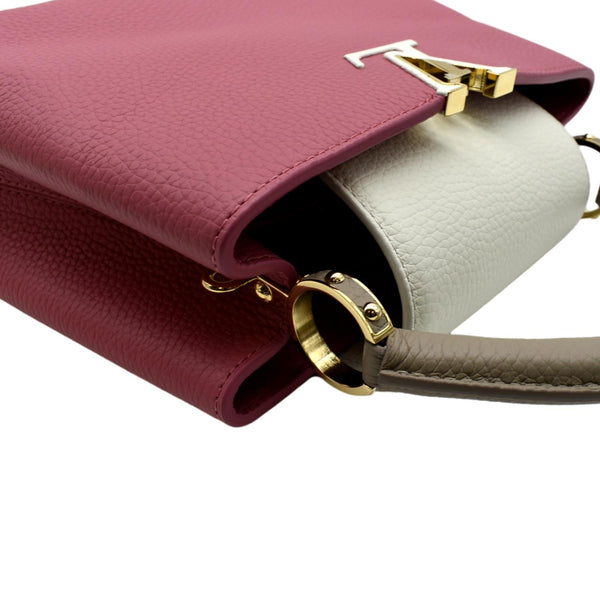 LOUIS VUITTON Capucines BB Leather Satchel Bag Scarlet Red