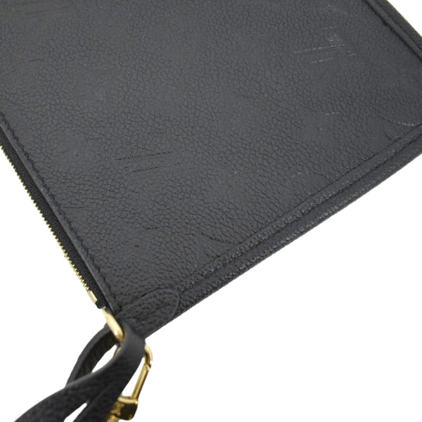 LOUIS VUITTON Neverfull Empreinte Monogram Pochette Wristlet Pouch Black