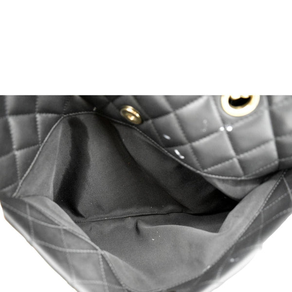 CHANEL Large Classic Shopping Quilted Leather Tote Bag Black