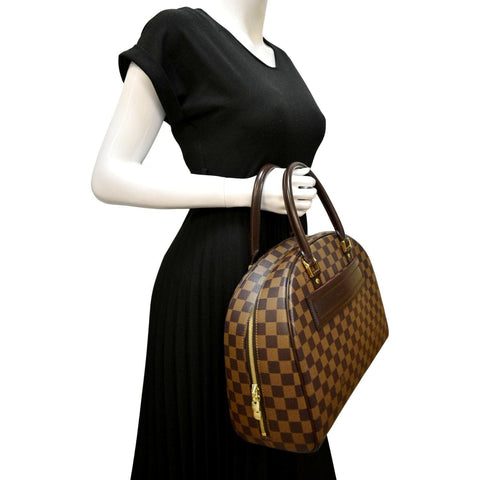 LV Nolita Damier Ebene Canvas Satchel Bag Brown