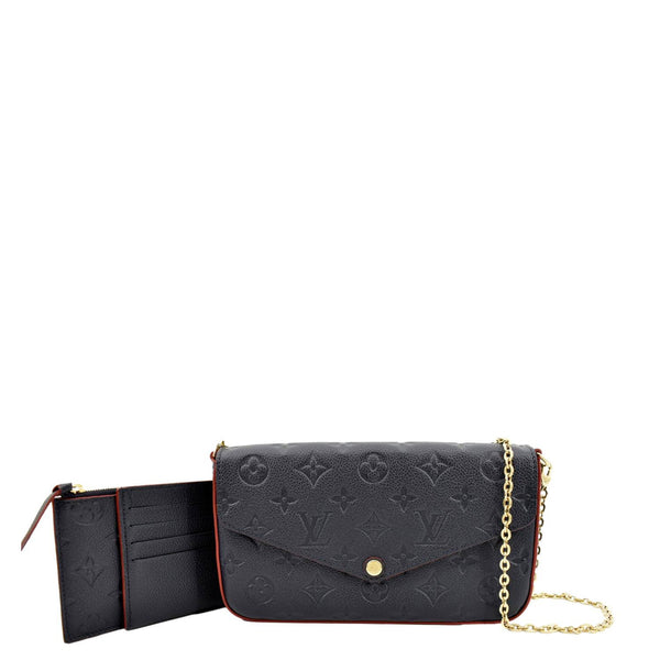 LOUIS VUITTON Felicie Monogram Empreinte Pochette Crossbody Bag Blue