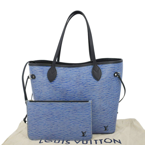 LOUIS VUITTON Neverfull Epi Leather Tote Shoulder Bag Denim Blue