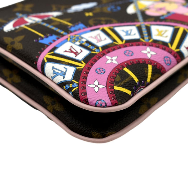 LOUIS VUITTON Vivienne Pochette Monogram Canvas Chain Crossbody Bag Brown