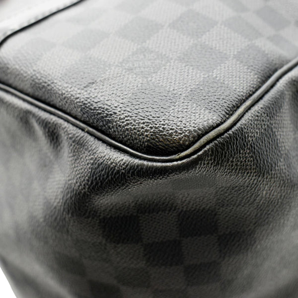 LOUIS VUITTON Keepall 55 Damier Graphite Bandouliere Travel Bag Black