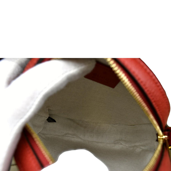 GUCCI Ophidia Apple Round GG Supreme Monogram Canvas Crossbody Bag Red 625216