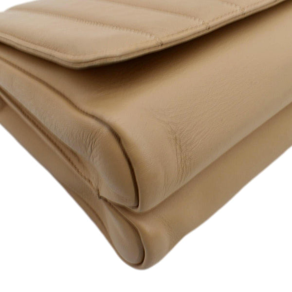 FENDI Claudia Pequin Embossed Leather Crossbody Bag Beige