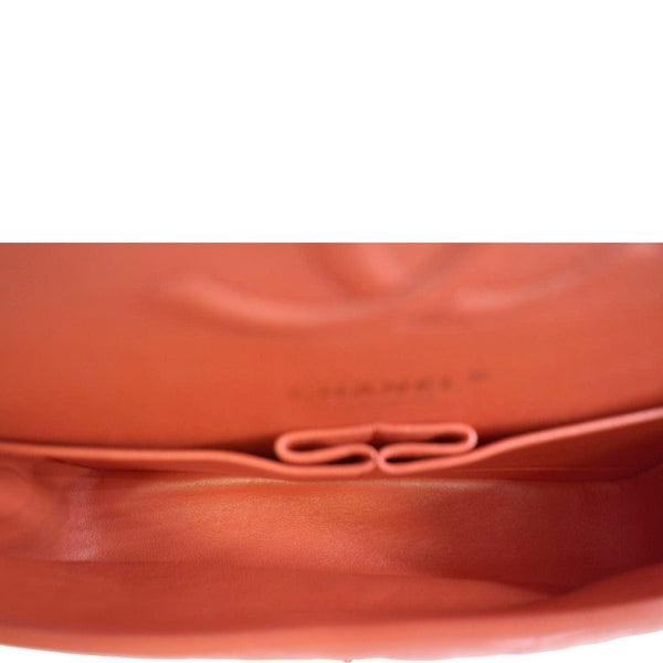 CHANEL Classic Medium Double Flap Quilted Leather Shoulder Bag Red