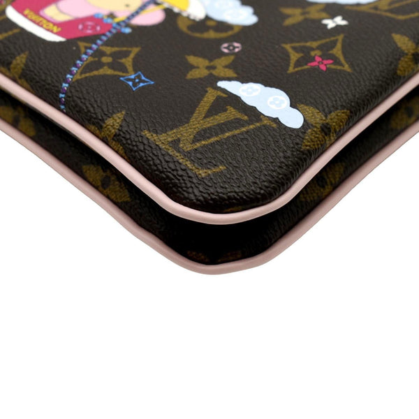 LOUIS VUITTON Vivienne Pochette Monogram Canvas Chain Crossbody Bag Brown